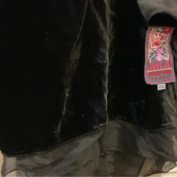 Johnny Was Black Velvet Maxi Dress - Picture 4 of 16